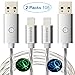 Lighted iPhone Charger Cable 10ft 2Pack Momen Fast Sync Charging Cable LED Light Charging Cord Compatible with iPhone 12/11/11 Pro/11 Pro Max/X/Xr/8/8 Plus/7/7 Plus/6s/6 and More(Blue & Green)