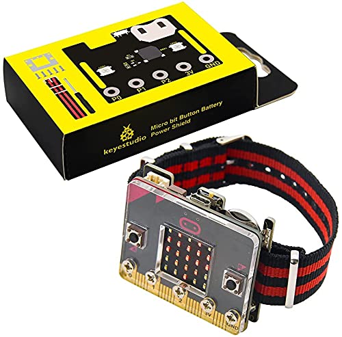 KEYESTUDIO BBC Microbit Power Board Starter Kit Smart Watch Coding Kit for Microbit Beginners Kids (No Micro:bit Board)