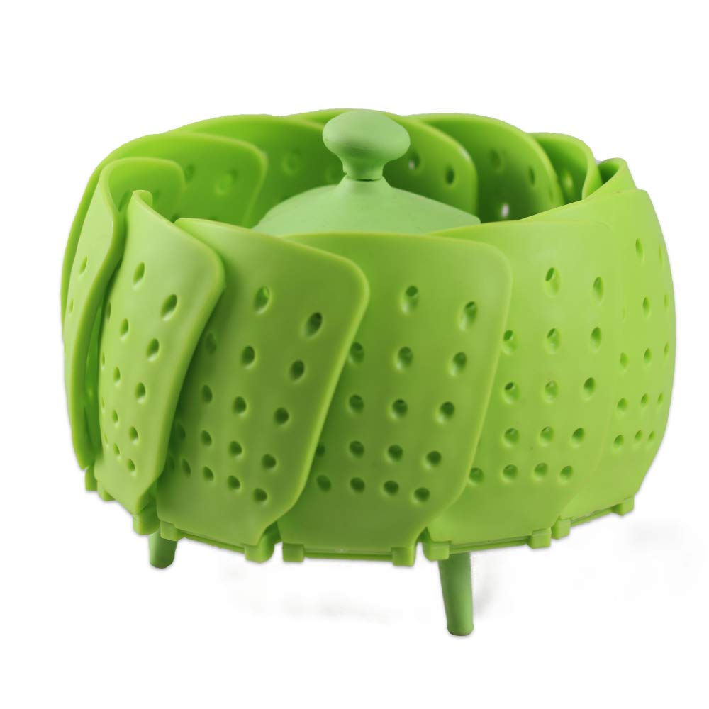 Cestino Pieghevole Per Cottura A Vapore Joseph Joseph - Verde, Adatto A Pentole Da 18 Cm, Silicone Resistente - Foto 3