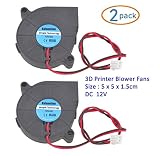 Kalanution 2pcs Cooling Blower Fan DC 12V 0.15A 50mmx15mm Fans for 3d Printer Humidifier Aromatherapy and Other Small Appliances Series Repair Replacement