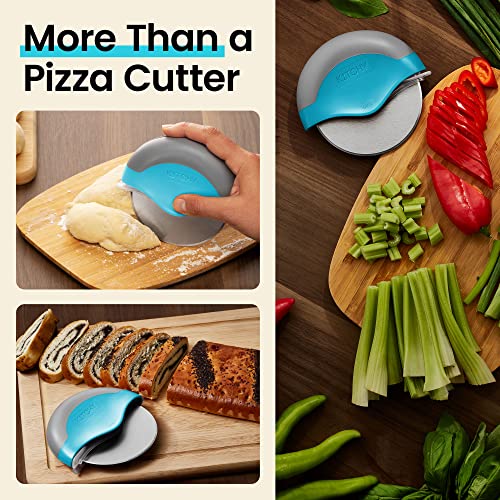 Kitchy Pizza Cutter Wheel No Effort Pizza Slicer with Protective Blade Guard and Ergonomic