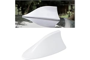 MOLY MAGNOLIA Shark Fin Antenna Cover for Car, Automotive Top Roof Aerials AM/FM Radio Signal Base, Vehicle Shark Fin Shape Cover with Adhesive Tape, Car Accessories Universal for Most Sedan, SUV, Van (White)