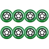 Rollerex VXT500 Inline Skate/Rollerblade Wheels (8-Pack) (Turf Green, 80mm)