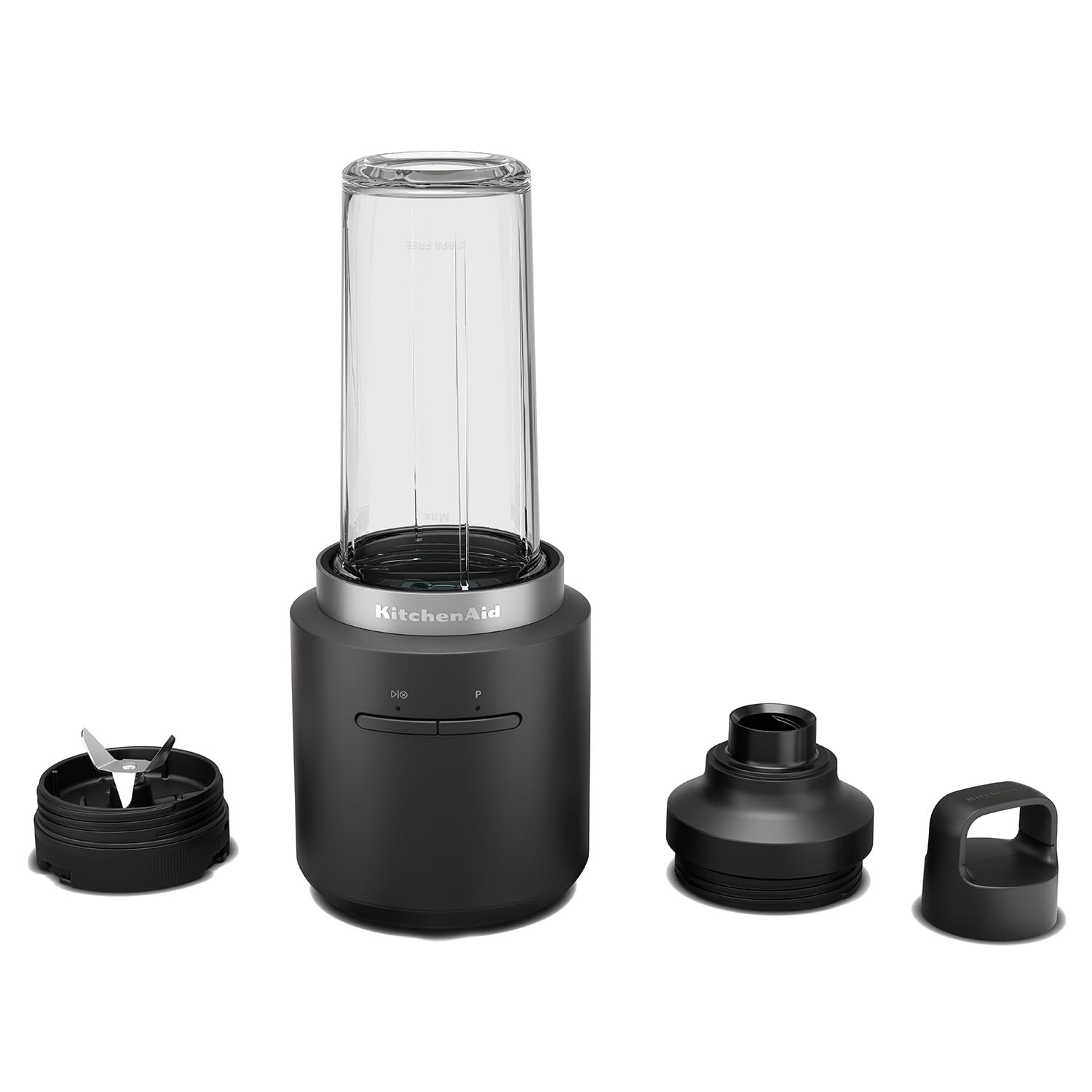 KitchenAid Kabelloser Personal Blender - Go Cordless - 473 ml BPA-freier Becher - Pulse-Taste - Edelstahlklingen - Ohne Akku - Schwarz