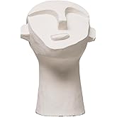 Bloomingville 8.25" H Cement Face Sculpture, White