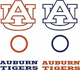 Auburn Tigers Cornhole Decal Set - 6 Cornhole Decals Free Circles