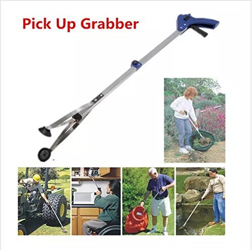 [New Version]2 Pack Foldable Reacher Grabber Tool, Long 32" Foldable Extender Gripper Tool, Suction Cups for Precise Work, Claw Trash Garbage Picker,Garden Nabber, Mobility Aid Pick Up Tool - Thumbnail 4