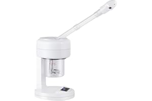 AceFox Nano Ion Facial Steamer, Pull-Out Arm Portable Rotating Mouthpiece Face Steamer for Beauticians, White