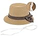 AshopZ Women's Foldable/Packable Wide Brim Braided Straw Sunhat w/Large Decorative Bow