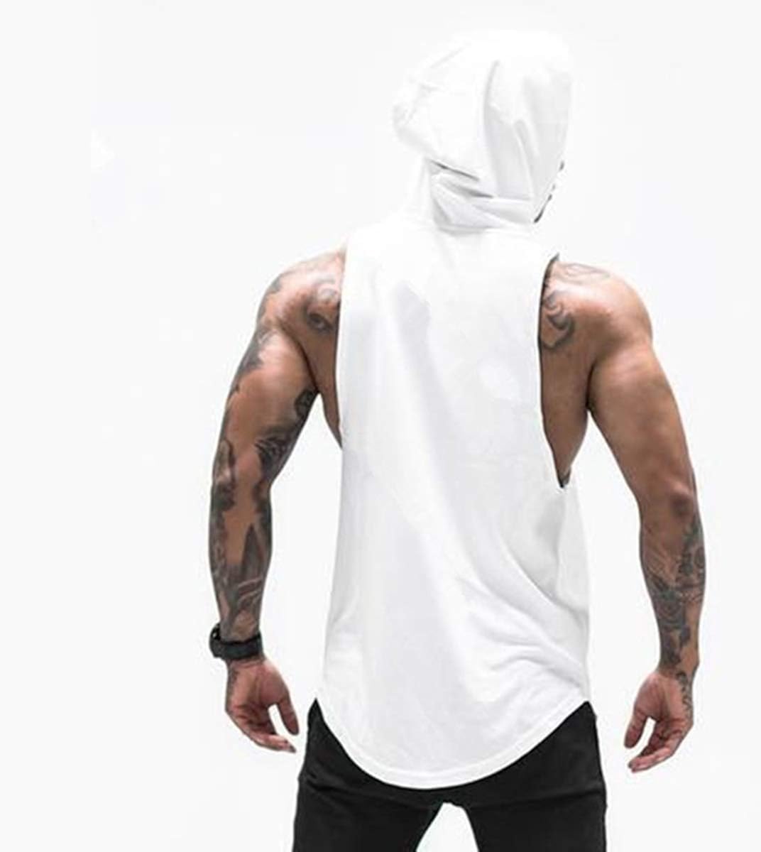 Muscle Killer 3 Pack Men's Workout Hooded Tank Tops Bodybuilding Muscle Cut Off T Shirt Sleeveless Gym Hoodies: Clothing