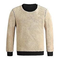 FASKUNOIE Men's Sweatshirts Warm Sherpa Lined