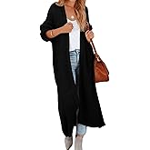 Women's Oversized Long Cardigan Sweaters Long Sleeve Split Open Front Drape Knit Duster Coat