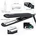 Miuphro Steam Hair Straightener, Salon Hair Straightening Iron with Titanium Plate + Adjustable Temperatures +Locking Switch, Heats up Fast+ Portable Professional Vapor Flat Iron