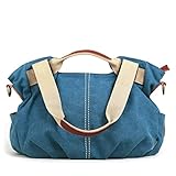 Eshow Women's Ladies Casual Vintage Hobo Canvas Daily Purse Top Handle Shoulder Tote Hobo Shoulder Shopper Handbag