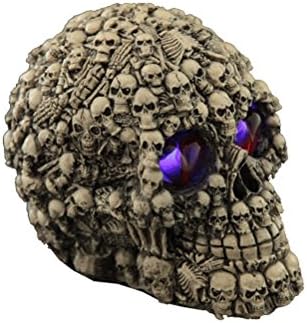 Halloween Gifts &amp; Decor Skull Skeleton Statue Terror Tricky Prop Ghost Resin with Red Eye LED Light - Intense Fear