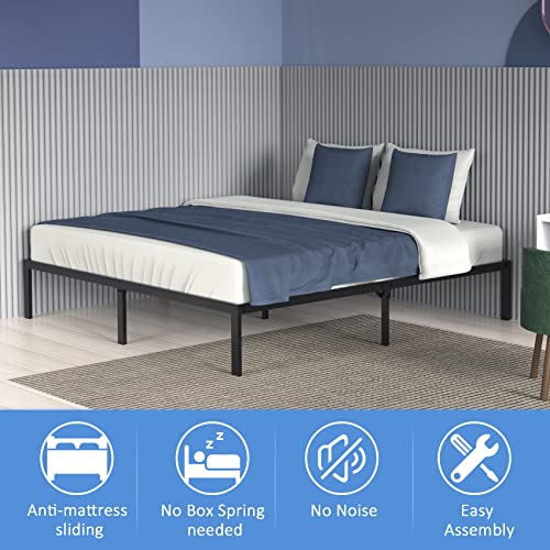 Mr IRONSTONE Queen Bed Frame, 14 Inch Platform Heavy Duty Steel Queen