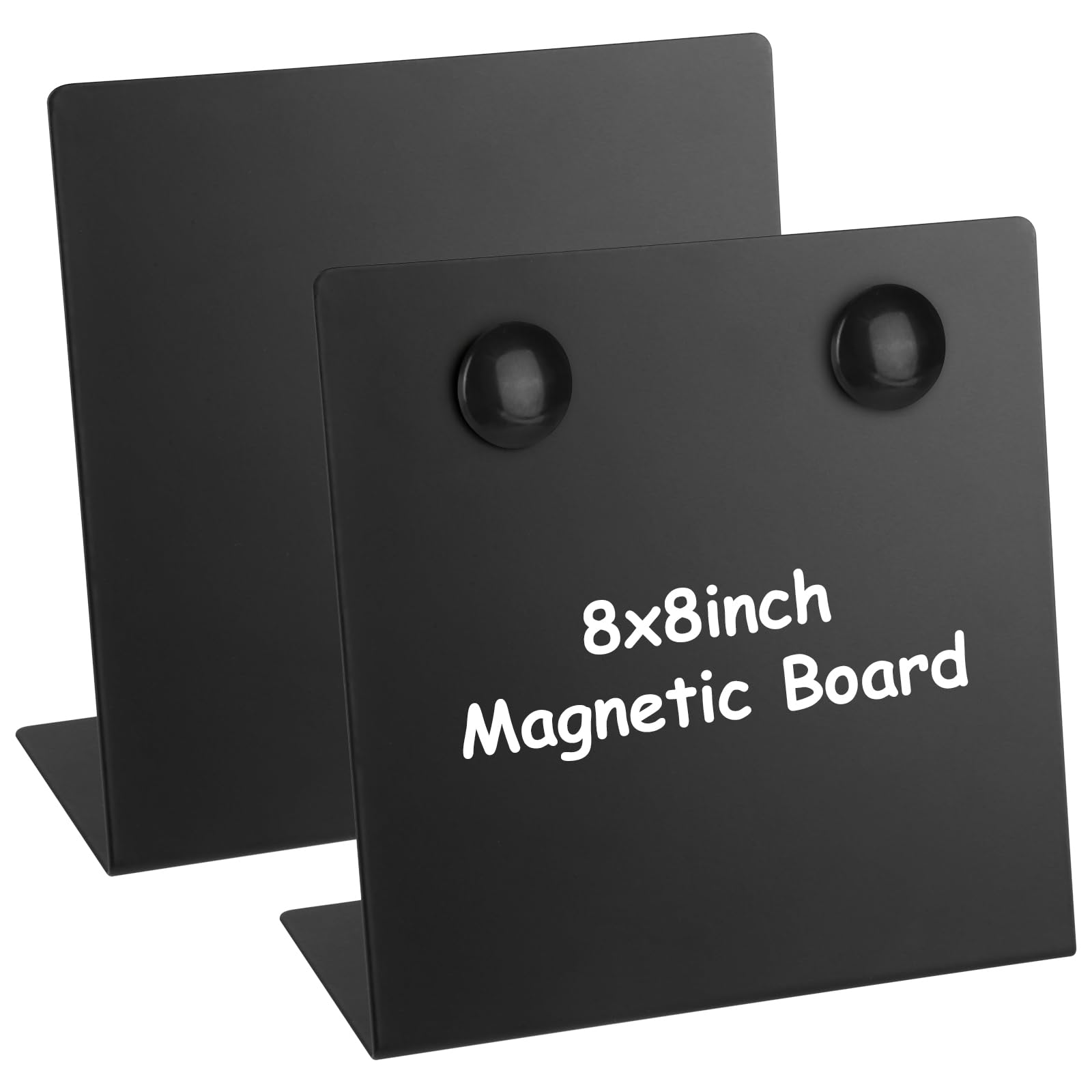 Photo 1 of 2 Pcs Magnetic Bulletin Board with Stand, 8x8 inch Magnet Display Stand Metal Tabletop Memo Board Magnetic Menu Easel Board for Home,Kitchen,School,Office Decor