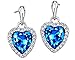 Neoglory Blue Love Heart Crystal Drop Earrings Rhinestone Platinum Plated Women Jewelry Bridesmaid Women