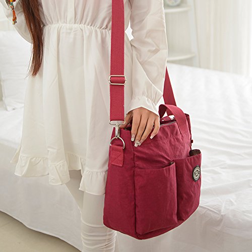EasyHui Womens Nylon Crossbody Shoulder Bag Messenger Bag Handbags Waterproof Tote Bag Large Travel Mommy Bag - Thumbnail 6