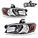 SPPC Black Headlights Assembly Set For Chevy Venture/Oldsmobile Silhouette/Pontiac Montana (Pair) High/Low Beam Bulb Included