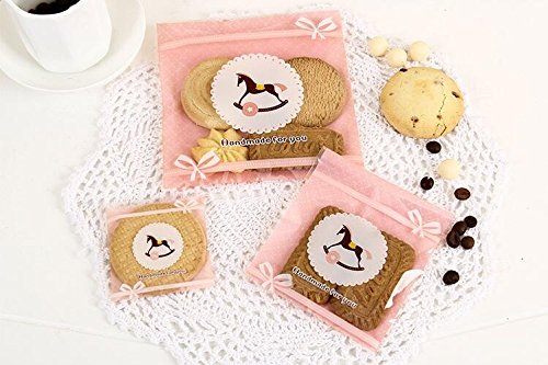 B&S FEEL 300 Pcs Bakery Candle Soap Biscuit Roasting Cookie Bags with Adhesive Closure (3 Size, 100 for Each)