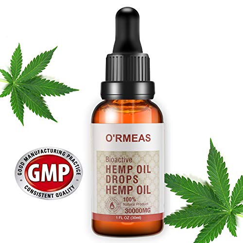 Hemp Oil Extract for Pain & Stress Relief - 30000mg of Organic Hemp Extract - 100% Natural Hemp Drops Hemp Seed Oil- Helps with Sleep, Skin & Hair,1 fl oz