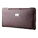 Miraclekoo Long Bifold Wallet Slim Purse Credit Card Holder Womens/mens Soft PU Leather Zipper Handbag (Brown)