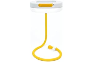 MPOWERD Luci Core: Solar Utility Task Light | Adjustable Silicon Arm, 40 Lumens, Lasts 12 Hours, Work, Emergency, Outdoor Light, No Batteries Needed, USB for Quick-Charging, Waterproof, White, yellow