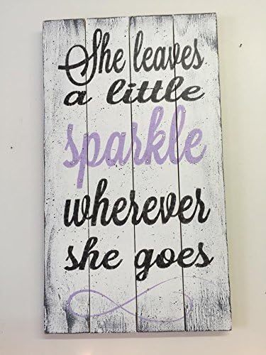 She Leaves A Little Sparkle Wherever She Goes Pallet Sign, Shabby Chic Nursery Decor, Girls Nursery Wall Art, Girls Nursery Decor, Wood Nursery Sign, Baby Gift, Lavender Nursery Wall Art