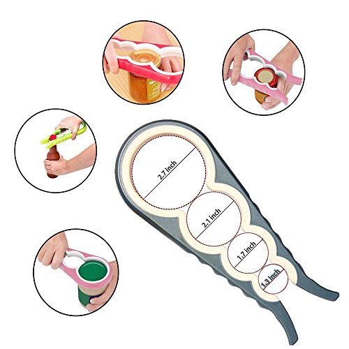 Bottle Can and Jar Opener Multi Kitchen Tool for Jars, Cans, Wine & Beer - Ergonomic Can Opener for Seniors, Elderly & Arthritis Sufferers - 2 in 1