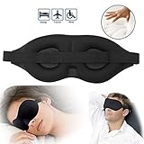 Eye Sleep Mask - Eye Cover For Sleeping 3D Comfy Memory Foam Travel Mask Mens Womens Health Sleep Patch Camping Eye Shades Blindfold Satin Silky Lightweight Black Night Mask