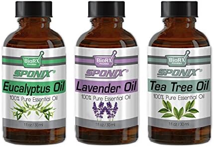 Top Essential Oil Gift Set - Best 3 Aromatherapy Oil - Eucalyptus, Lavender and Tea Tree Essential Oil Aromatherapy - Therapeutic Grade and Premium Quality - 1 oz Each by Sponix