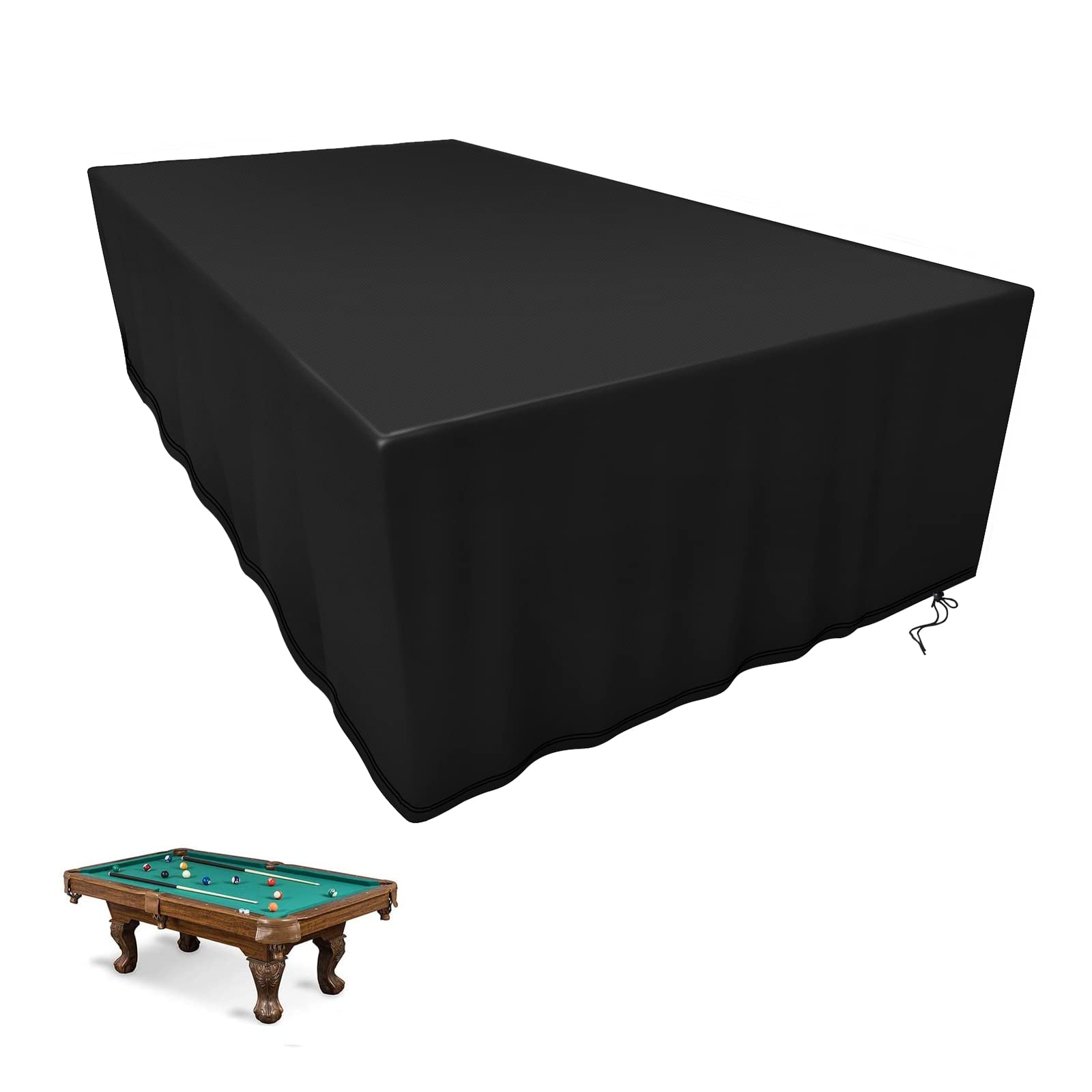 Fenghome Waterproof Pool Table Cover, 7/8 ft Dustproof Oxford Fabric Billiard Table Protector with Drawstring for Indoor Outdoor Use - 260x135x82cm