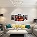 GEVES Framed Wall Art Picture 5 Panels Cool Orange Sports Car Giclee Canvas Print Paintings for Living Room Ready to Hang Home Decor