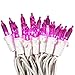 612 Vermont 100 Pink LED Christmas Lights on a White Wire Cord, UL Approved for Indoor and Outdoor Use, Lighted Length 18.5 Feet, Total Length 20.8 Feet, Connect Up to 27 Sets End to End