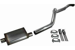 Truck Exhaust Kits 2.5" Aluminized Single Exhaust Kit with Jones Stainless Muffler Fits Cherokee XJ 4.0L 84-01