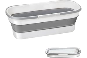 Collapsible Bucket, 21x8 Inch Plastic Mop Bucket with Handle & Pulley, Thickened Washing Tub, Portable Cleaning Supplies for 