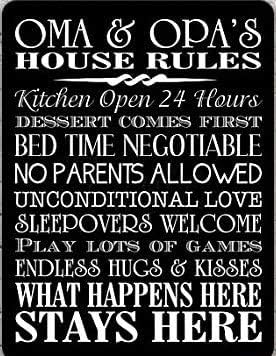 Mentalsign Oma and Opa Gifts, Oma and Opa Rules, Grandparents Sign, Grandparents Gift, Oma and Opa Gift Personalized House Rules Sign Gift for OMA