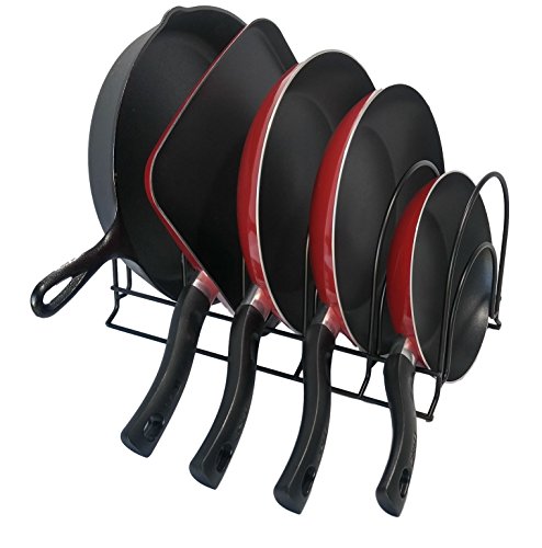 6 tier pantry organization and storage Pan organizer Lid organizers Pot holders Shelf organizer. Pots pans kitchen rack in pantries cabinets under sink Kitchen drawer organizer Cabinet shelf dividers