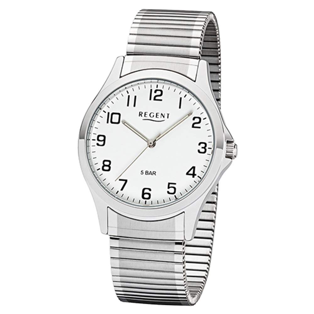 REGENT Miyota 2035 Men's Analogue Watch with Stainless Steel Strap 11310061, Silver, Bracelet