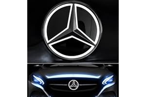 JIDOO MB Bright Front Grille Star Emblem LED Logo, MERC 4D New Crystal Mirror Illuminated Badge for A/B/C/D/E/SLK/CLK/ML/GLK/CLS/GLA/GLC/GL (W204)