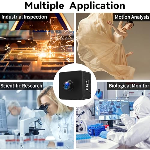 ELP Caméra 4K USB 3.0 2160p @ 60fps Webcam haute vitesse avec objectif 90° sans distorsion, caméra de sécurité industrielle avec port de type C, caméra de conférence d'ordinateur UVC pour Raspberry Pi