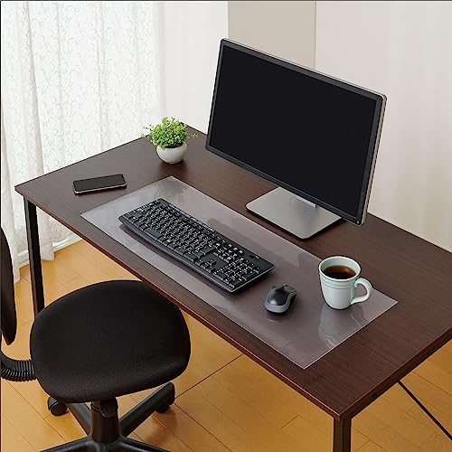 【質の高い日本製】Belca(ベルカ) 透明マット デスクマット パソコンマット 80cm マウス対応 幅80×奥行30×厚さ0.08cm クリア保護マット キズ 汚れ 防止 お手入れ簡単 カットOK 日本製 PM80-30-1E