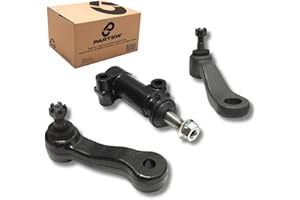 PARTSW 3pc Steering Kit Idler Pitman Arm 4 Grooves Bracket Fits Cadillac Escalade Chevy Silverado 1500 GMC Sierra 1500 99 to 07