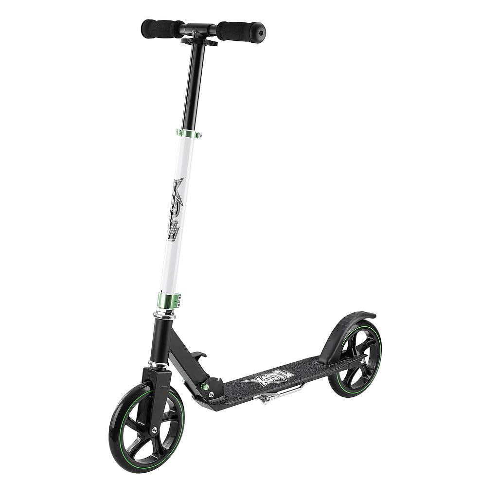 Xootz Big Wheel Scooter for Kids, Foldable with Adjustable Handlebars - Black