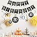 Leo Home 80th Birthday Decorations Kit- Gold Glitter Happy Birthday Banner & Sparkling Celebration 80 Hanging Swirls-80th Anniversary Decorations