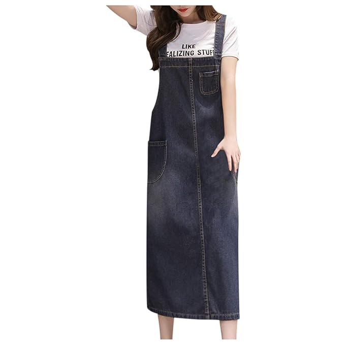 dungarees long skirt