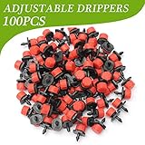 AGSIVO Drip Irrigation Kit 100pcs Plastic Adjustable Emitter Dripper Micro Drip Irrigation Sprinklers Head for Watering System (100pcs Dripper)