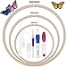 Canomo Embroidery Punch Tool Set Includes Box of Embroidery Punch Needle Pen Set, 3 Size Bamboo Embroidery Hoops for Embroidery Threaders Sewing