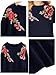 Romwe Women's Loose Long Sleeve Casual Embroidered Floral Sweatshirt Top